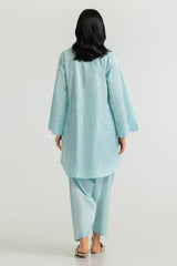UAE-Cotton Embroidered Shirt And Dyed Shalwar