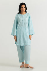 UAE-Cotton Embroidered Shirt And Dyed Shalwar