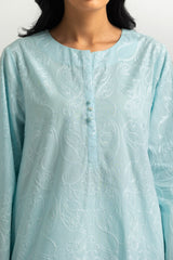 UAE-Cotton Embroidered Shirt And Dyed Shalwar