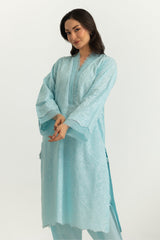 UAE-Cotton Embroidered Shirt And Dyed Shalwar