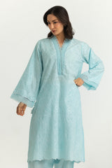 UAE-Cotton Embroidered Shirt And Dyed Shalwar