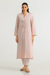 UAE-Cotton Embroidered Shirt And Dyed Trouser