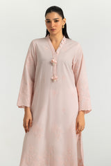 UAE-Cotton Embroidered Shirt And Dyed Trouser