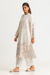UAE-Cotton Printed Co-Ord Set With Embroidered