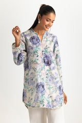 UAE-Cotton Printed Shirt With Embroidered And Dyed Trouser