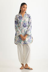 UAE-Cotton Printed Shirt With Embroidered And Dyed Trouser