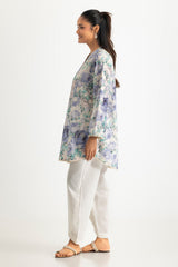 UAE-Cotton Printed Shirt With Embroidered And Dyed Trouser