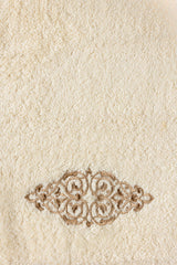 UAE-Cream Embroidered Towel