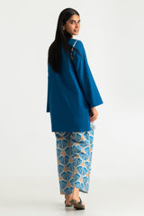 UAE-Cross Hatch Dyed Shirt With Printed Trouser