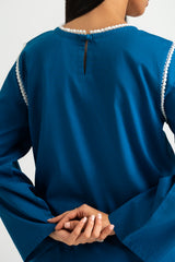 UAE-Cross Hatch Dyed Shirt With Printed Trouser
