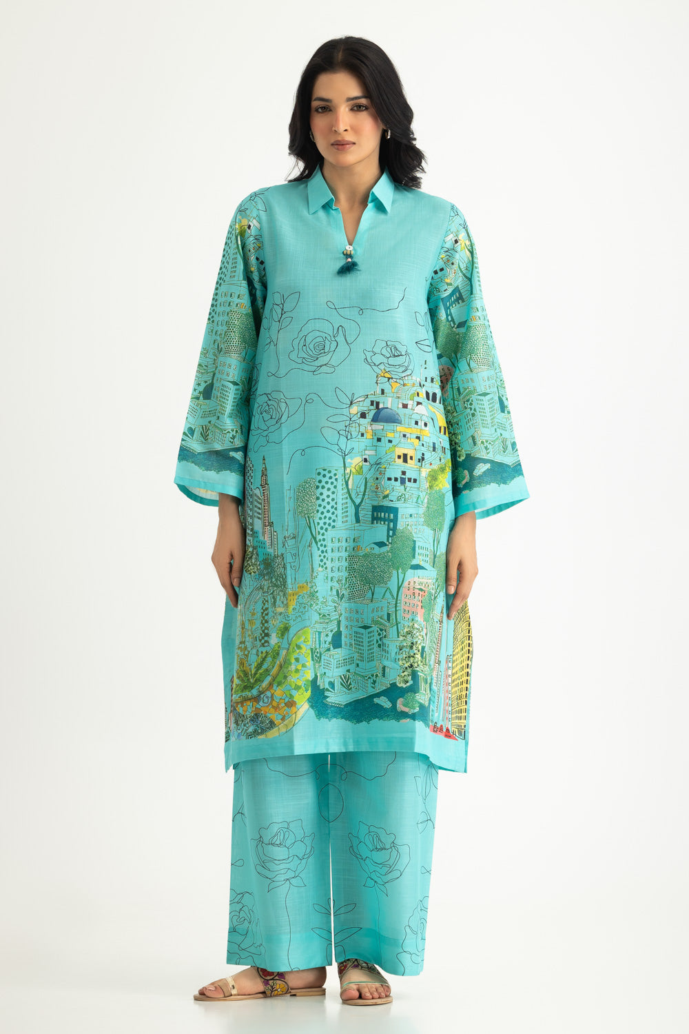 UAE- Cross Hatch Printed Co-Ord Set