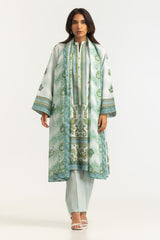 UAE-Cross Hatch Printed Shirt And Dupatta
