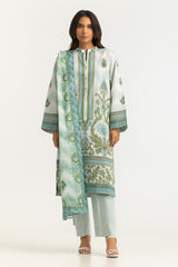UAE-Cross Hatch Printed Shirt And Dupatta