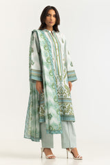 UAE-Cross Hatch Printed Shirt And Dupatta