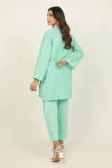 UAE- Dobby Embroidered Shirt And Cambric Trouser