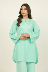 UAE- Dobby Embroidered Shirt And Cambric Trouser