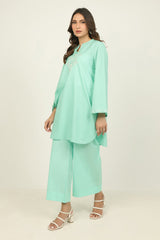 UAE- Dobby Embroidered Shirt And Cambric Trouser