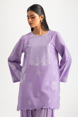 UAE- Dobby Embroidered Shirt And Dyed Trouser