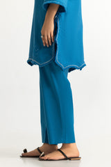 UAE- Dobby Embroidered Shirt And Dyed Trouser