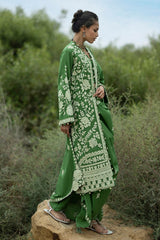UAE-3 Piece Embroidered Pashmina Suit with Embroidered Pashmina Dupatta