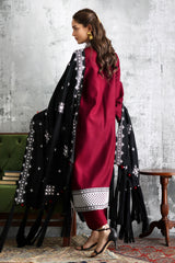 UAE-3 Piece Embroidered Pashmina Suit with Embroidered Pashmina Dupatta