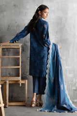 UAE-3 Piece Embroidered Printed Khaddar Suit with Embroidered Printed Khaddar Dupatta