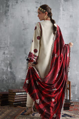 UAE-3 Piece Embroidered Karandi Suit with Embroidered Printed Karandi Dupatta