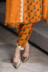 UAE-3 Piece Embroidered Printed Karandi Suit with Embroidered Karandi Dupatta