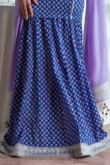 UAE-3 Piece Embroidered Gold Printed Lawn Suit with Silk Dupatta FE-52063