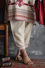 UAE-3 Piece Embroidered Karandi Suit with Embroidered Printed Karandi Dupatta