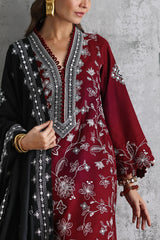 UAE-3 Piece Embroidered Pashmina Suit with Embroidered Pashmina Dupatta