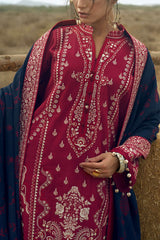 UAE-3 Piece Embroidered Karandi Suit with Embroidered Karandi Dupatta