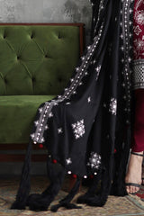 UAE-3 Piece Embroidered Pashmina Suit with Embroidered Pashmina Dupatta