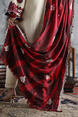 UAE-3 Piece Embroidered Karandi Suit with Embroidered Printed Karandi Dupatta