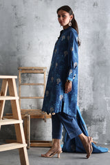 UAE-3 Piece Embroidered Printed Khaddar Suit with Embroidered Printed Khaddar Dupatta
