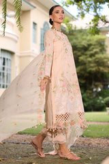 UAE-3 Piece Embroidered Lawn Suit with Chiffon Dupatta