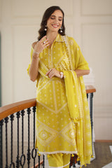UAE-3 Piece Embroidered Lawn Suit with Chiffon Dupatta