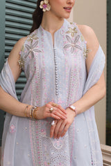 UAE-3 Piece Embroidered Lawn Suit with Chiffon Dupatta