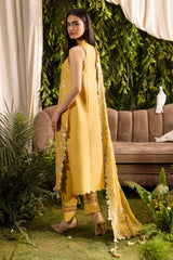 UAE-3 Piece Embroidered Lawn Suit with Embroidered Chiffon Dupatta