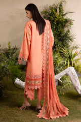 UAE-3 Piece Embroidered Lawn Suit with Embroidered Chiffon Dupatta PM-62030