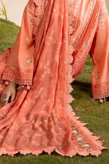 UAE-3 Piece Embroidered Lawn Suit with Embroidered Chiffon Dupatta PM-62030