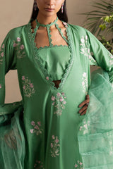 UAE-3 Piece Embroidered Lawn Suit with Embroidered Chiffon Dupatta PM-62031