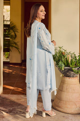 UAE-3 Piece Embroidered Lawn Suit with Embroidered Chiffon Dupatta PM-62047