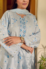 UAE-3 Piece Embroidered Lawn Suit with Embroidered Chiffon Dupatta PM-62047