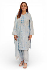 UAE-3 Piece Embroidered Lawn Suit with Embroidered Chiffon Dupatta PM-62047