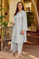 UAE-3 Piece Embroidered Lawn Suit with Embroidered Chiffon Dupatta PM-62047