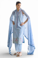 UAE-3 Piece Embroidered Lawn Suit with Chiffon Dupatta PM-62052