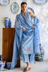 UAE-3 Piece Embroidered Lawn Suit with Chiffon Dupatta PM-62052