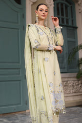UAE-3 Piece Embroidered Lawn Suit with Chiffon Dupatta