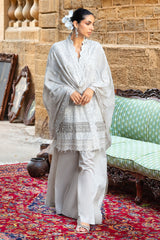 UAE-3 Piece Embroidered Lawn Suit with Borders and Chiffon Dupatta FE-52130